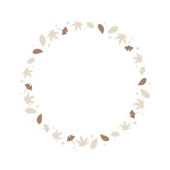 Autumn Japanese Leaf Circle Frame Brown