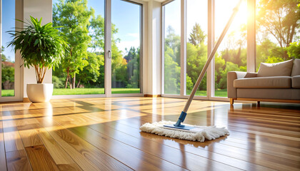 Modern home cleaning sunlight