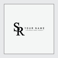 Creative Monogram for Initial Letter SR Logo - Minimal Vector Logo Template for alphabet S and R