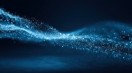 Abstract Particle Wave Background with Depth of Field, Perfect for Technology and Science Visualizations