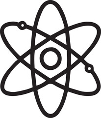 Atom Icon for Science, Physics, and Education Design
