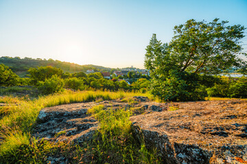 Tihany in Hungary. Benedictine Monastery of Tihany Abbey near Lake Balaton.