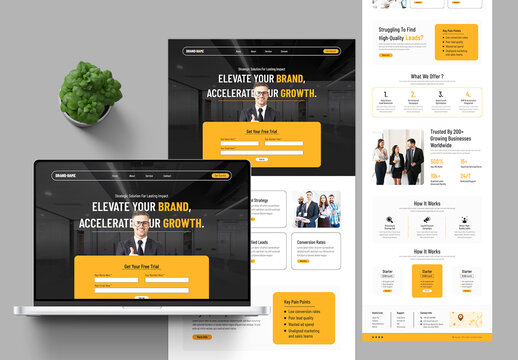 Landing Page UI Layout Design For Lead Generation Agencies