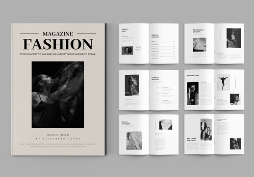 Minimal Fashion Magazine Layout Template
