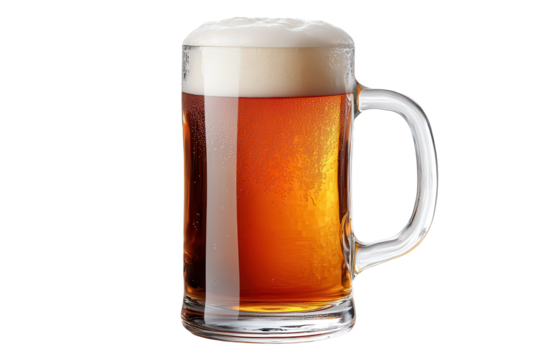 Refreshing glass of beer with foam served on a tray in a relaxed pub setting during evening hours