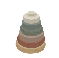 children's toy pyramid vector illustration. Stacking rings, 