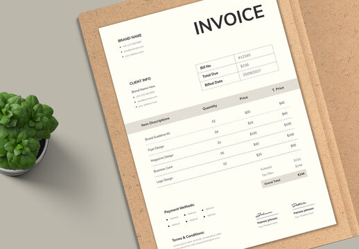Professional Invoice Layout Template