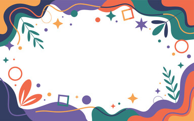 Colorful abstract background with decorative shapes on white background