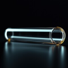 Monochromatic Laboratory Scene with Focused Glass Vial and Shelved Reports
