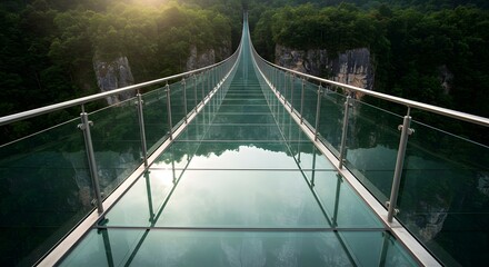 Modern Glass Bridge Architecture Scenic View