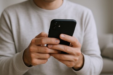 Man Using Smartphone: Mobile Communication, Internet Connection, Digital Lifestyle, Online Business, Social Media Networking