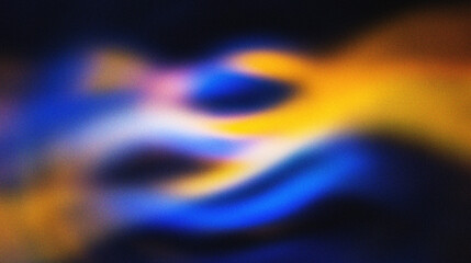 Abstract swirling nebula with vibrant blue and golden yellow colors