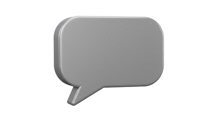 Naklejka premium A gray speech bubble with rounded edges and a pointed tail on a white background space