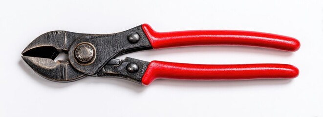 Obraz premium Black metal pliers with red handles