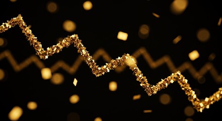 Abstract Golden Cubes Wave Luxury Background.