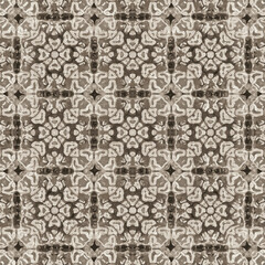 Seamless Vintage Floral Tile Pattern Vector