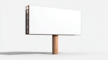 Obraz premium Billboard Mockup on White Background for Advertisement, Marketing Campaigns, and Promotional Displays