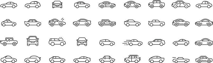 Car icon set, Vector illustration