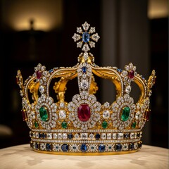 golden crown on black background