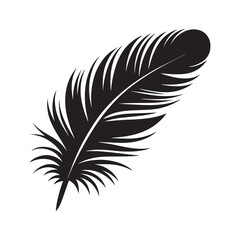Fototapeta premium Elegant black feather silhouette in minimalist and classic decorative style vector illustration design