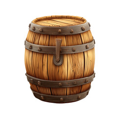 Fototapeta premium Detailed illustration of a wooden barrel.