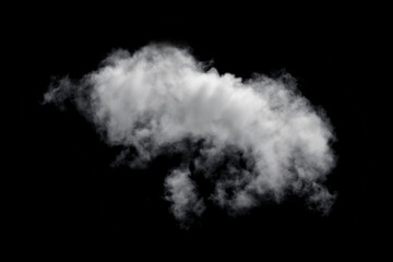realistic white cloud fluffy, fog or mist or white smoke for overlay and design effect. isolated on black background.