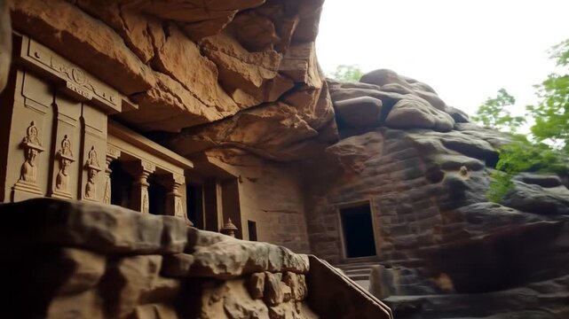 Badami Cave Temples Exploration Historical Stone Carved Ancient Architecture
