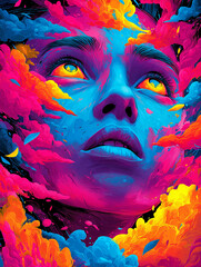 Illustrative Woman Face - Close Up