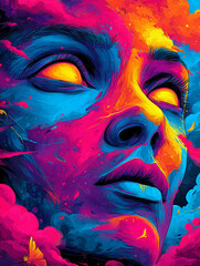 Illustrative Woman Face - Close Up