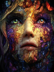 Illustrative Woman Face - Close Up