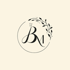 BM Initial beauty floral logo template