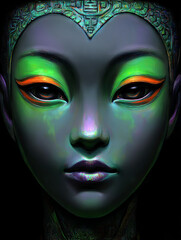 Illustrative Woman Face - Close Up