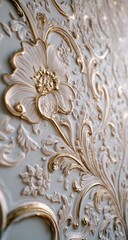 Obraz premium Ornate, detailed floral wall paneling