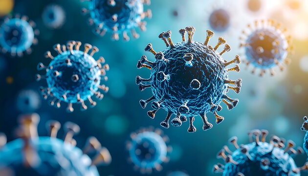 Virus particles medical illustration