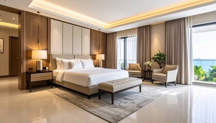 Fototapeta premium bed in the room 