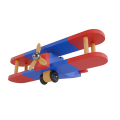 Colorful 3D Cartoon Old Propeller Airplane Toy
