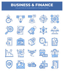 Collection of 25 Business and Finance Icons