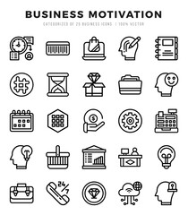 Business Motivation icons Pack. Lineal icons set. Business Motivation collection set.