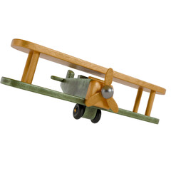 3D Render of a Metal Material Toy Old Propeller Airplane