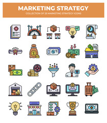 Collection of 25 Marketing Strategy Icons: Boost Your Business Growth