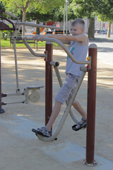 Child on street workout simulation