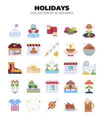 Obraz premium Collection of 25 Holidays. A Vibrant Visual Guide to Festive Travel and Leisure