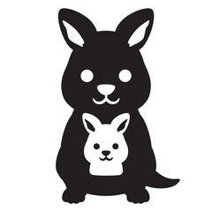 カンガルーのシンプルシルエット