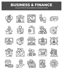 Collection of 25 Business and Finance Icons