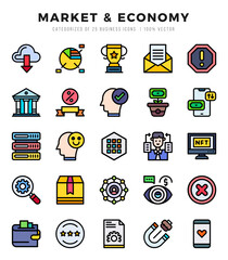 Market & Economy icons set for website and mobile site and apps.