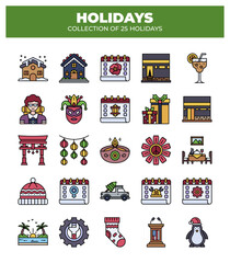 Fototapeta premium Collection of 25 Holidays. A Colorful Celebration of Diverse Cultures and Traditions