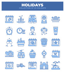 Collection of 25 Holidays. A Visual Guide to Festive Events and Travel Experiences