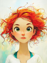 Illustrative Woman Face - Close Up
