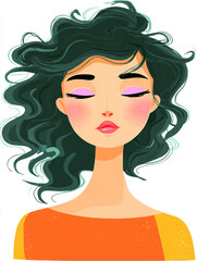 Illustrative Woman Face - Close Up
