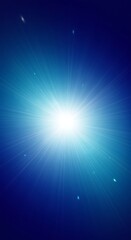 Radiant burst of light in dark blue sky